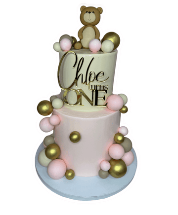 Cake Creations by Kate™ SpecialityCakes 2-Tier Pink and Gold Extended Speciality Cake